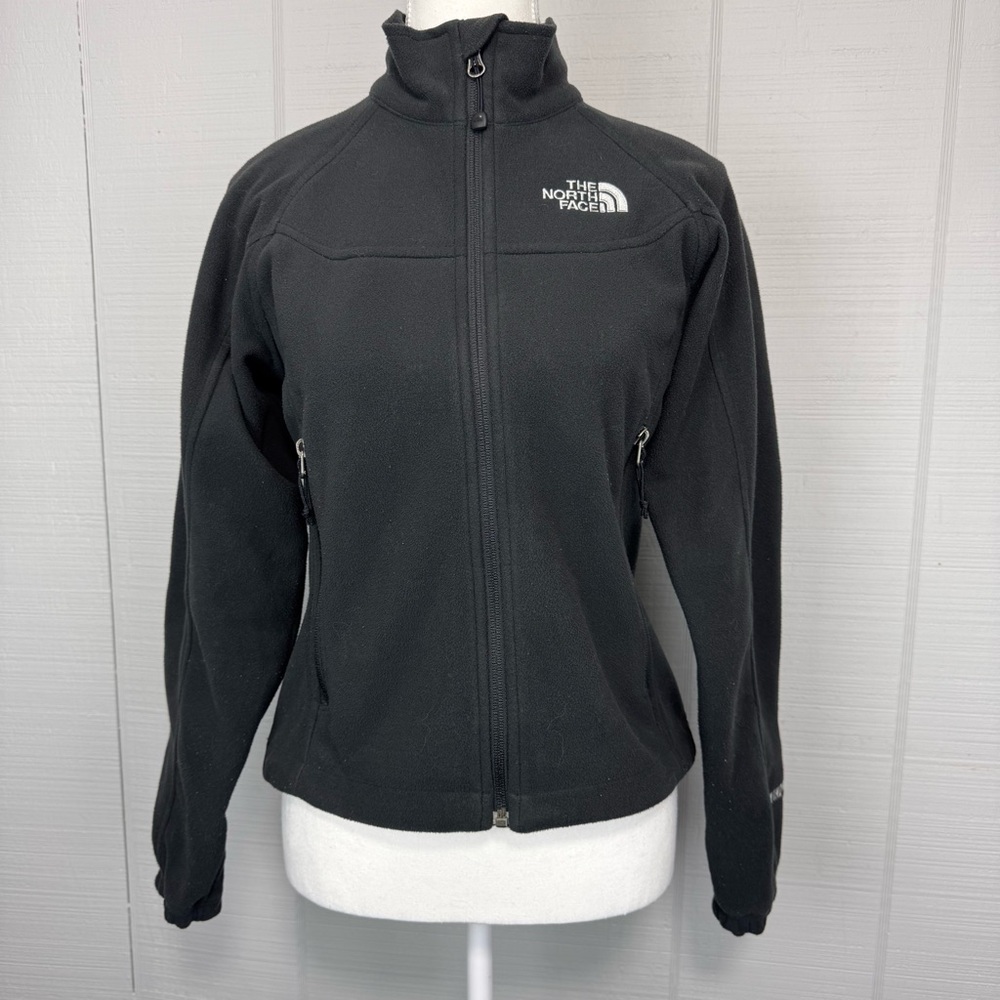The North Face Windwall Black Fleece Zip Up Jacket Mockneck Softshell Pockets XS
